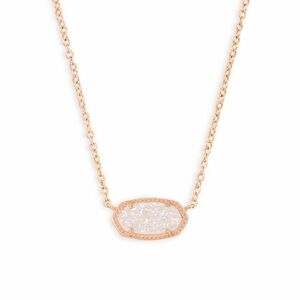 Kendra Scott Rose Gold Elisa Pendant Necklace with Drusy
